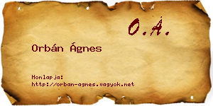 Orbán Ágnes névjegykártya
