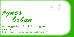 agnes orban business card